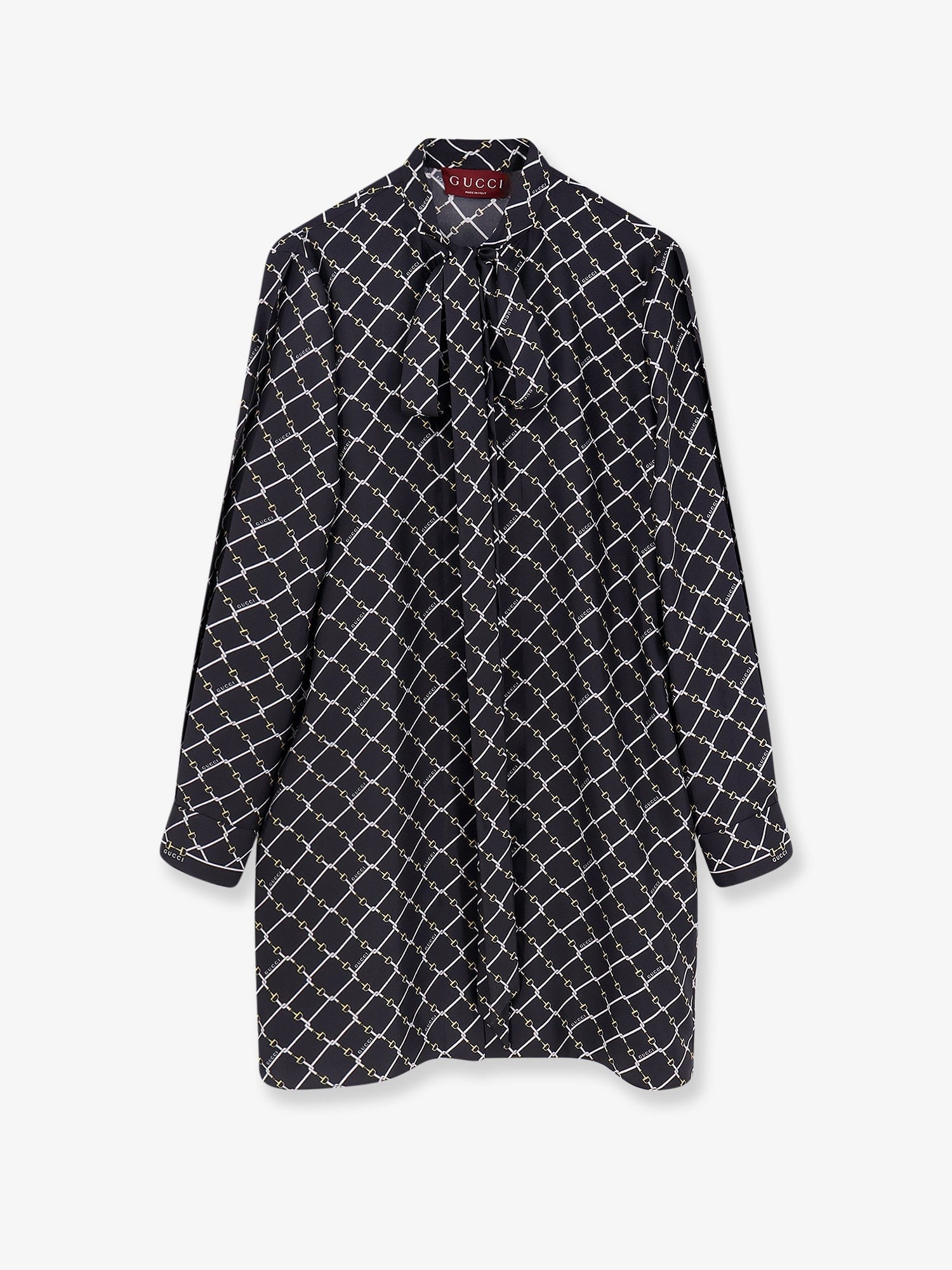 Gucci Women's Short Silk Twill Dress Black