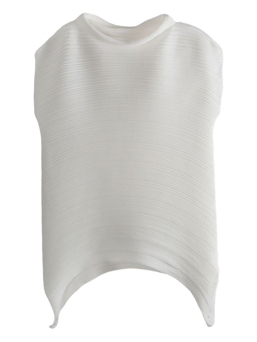 Pleats Please Issey Miyake Women's Short Sleeved Shirt White Pleats Please Issey Miyake