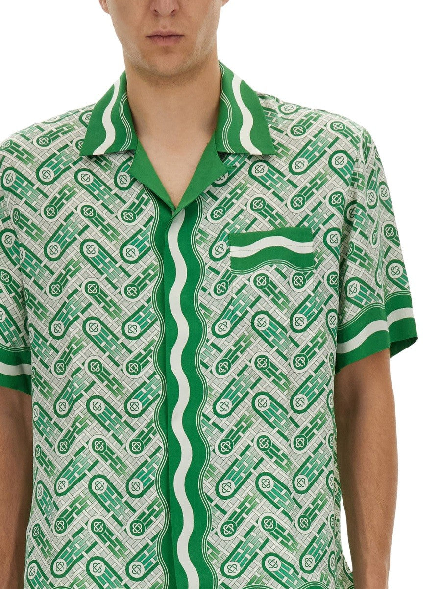 Casablanca Men's Short Sleeved Shirt Green