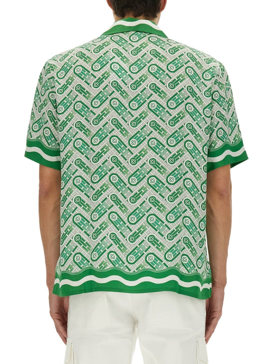 Casablanca Men's Short Sleeved Shirt Green