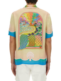 Casablanca Men's Short Sleeved Shirt Multicolor