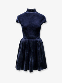 ALAÏA Women's Short Velvet Dress Black