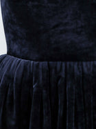 ALAÏA Women's Short Velvet Dress Black, view 3