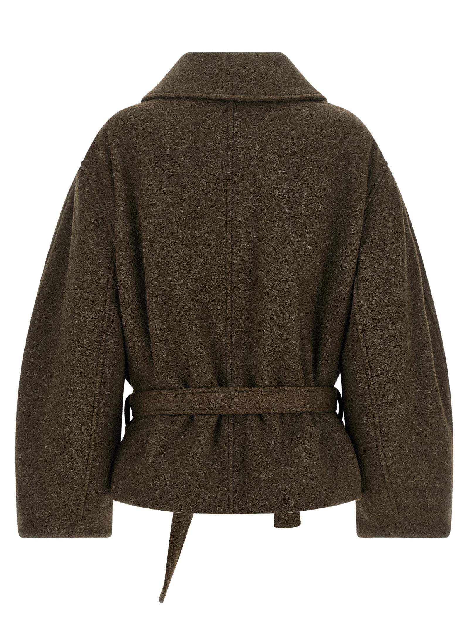 Lemaire Short Wrap Coat Brown