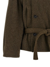 Lemaire Short Wrap Coat Brown