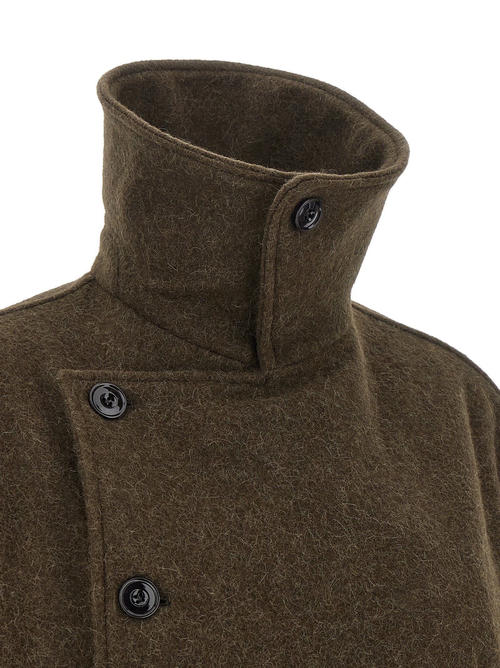 Lemaire Short Wrap Coat Brown