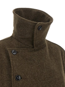 Lemaire Short Wrap Coat Brown