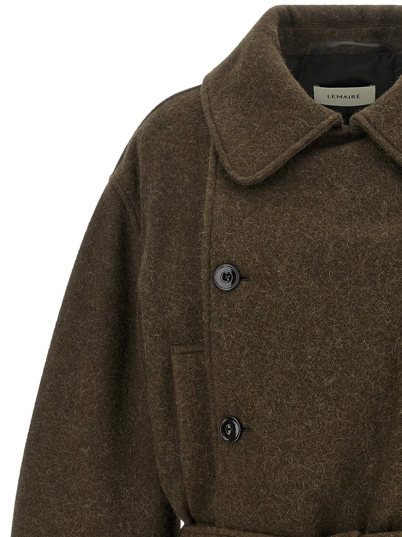 Lemaire Short Wrap Coat Brown