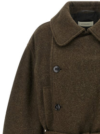 Lemaire Short Wrap Coat Brown