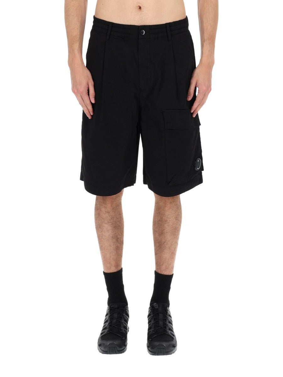C.P. Company Men's Shorts Cargo with Patch Black, view 4