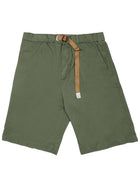White Sand Men's Shorts with Belt Green