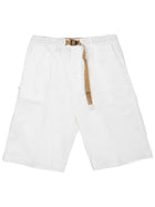 White Sand Men's Shorts with Belt White