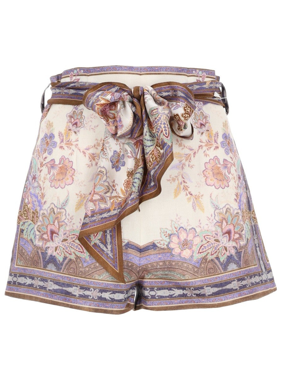 Zimmermann Women's Shorts Con Foulard Luna Multicolor