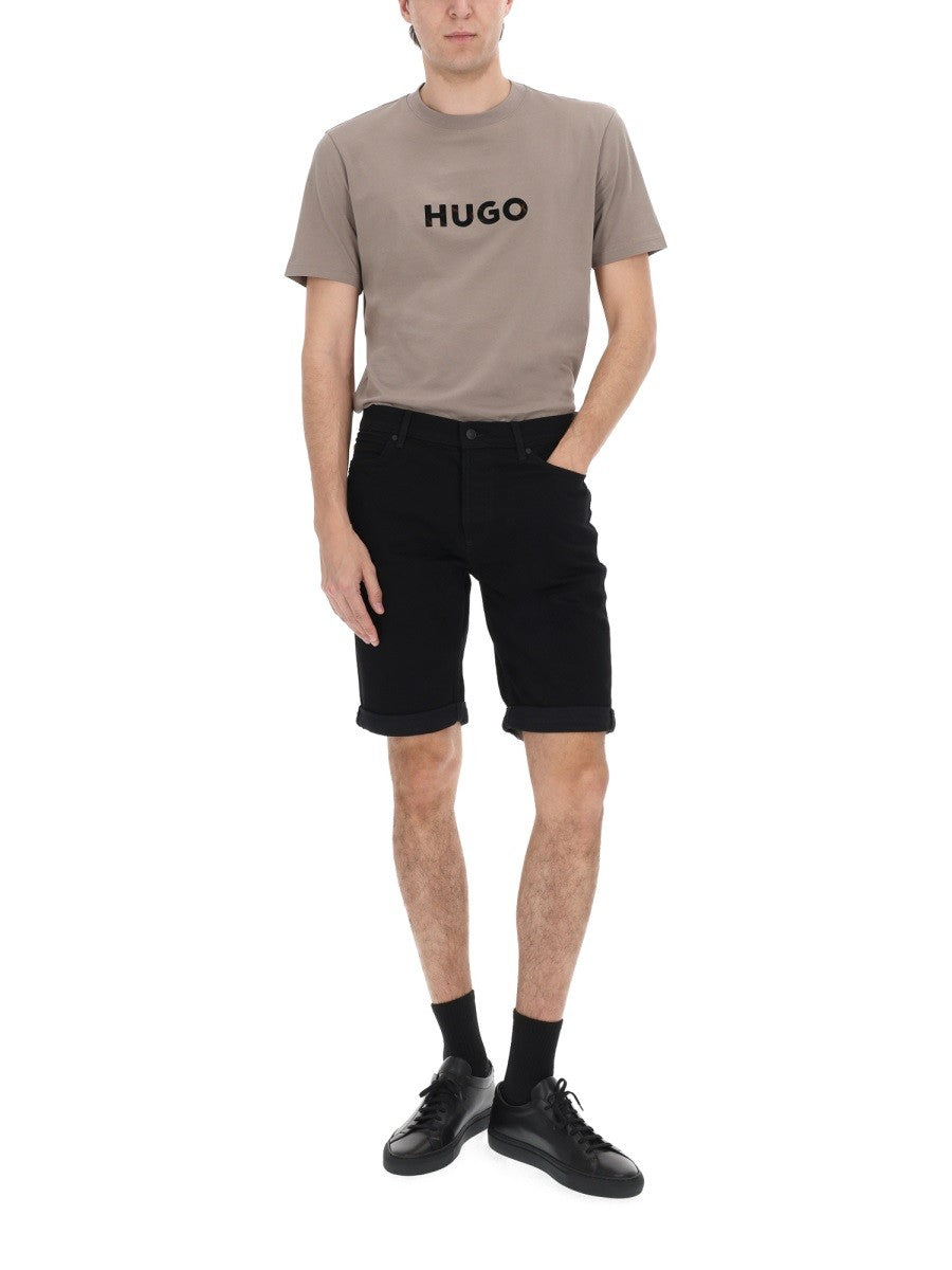 HUGO BOSS Men's Shorts Con Patch Black