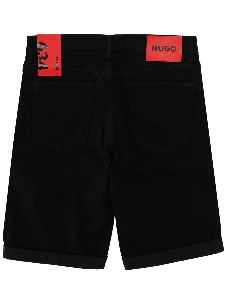 HUGO BOSS Men's Shorts Con Patch Black