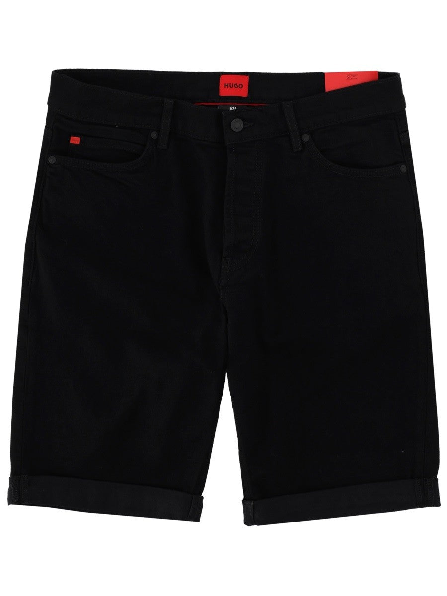 HUGO BOSS Men's Shorts Con Patch Black