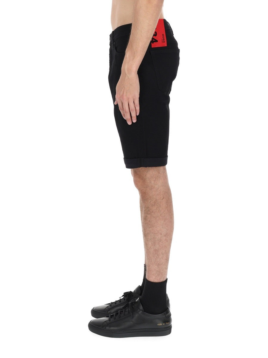 HUGO BOSS Men's Shorts Con Patch Black