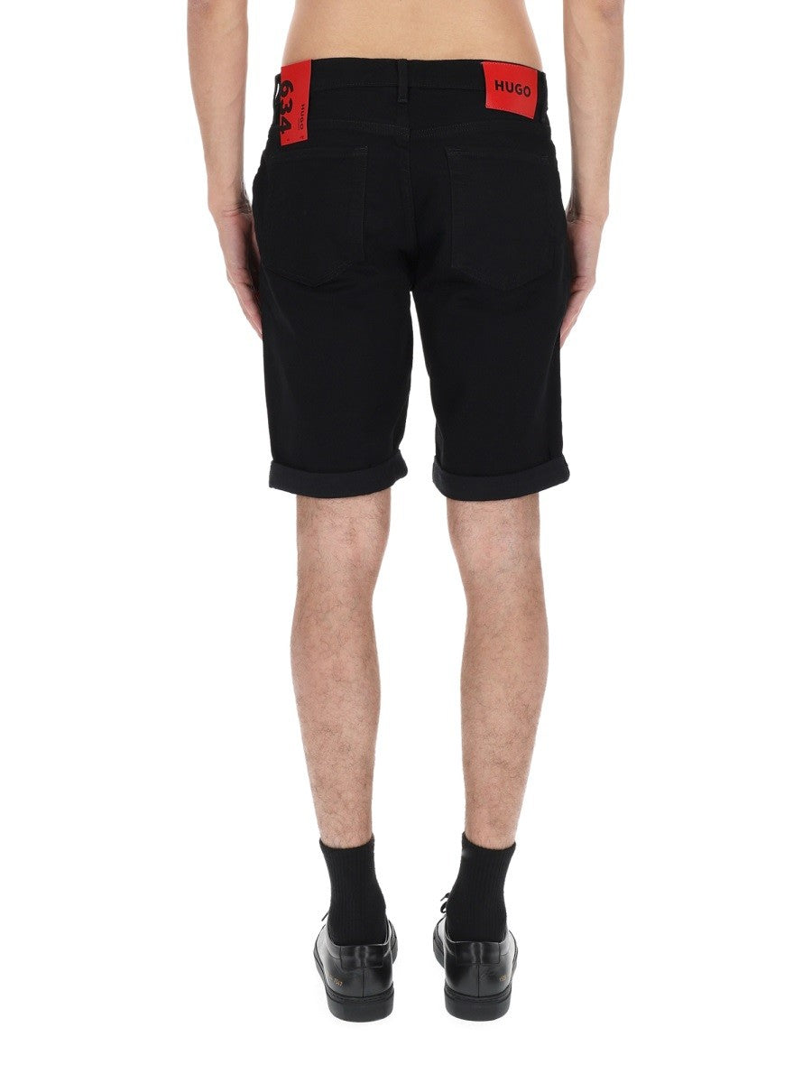 HUGO BOSS Men's Shorts Con Patch Black