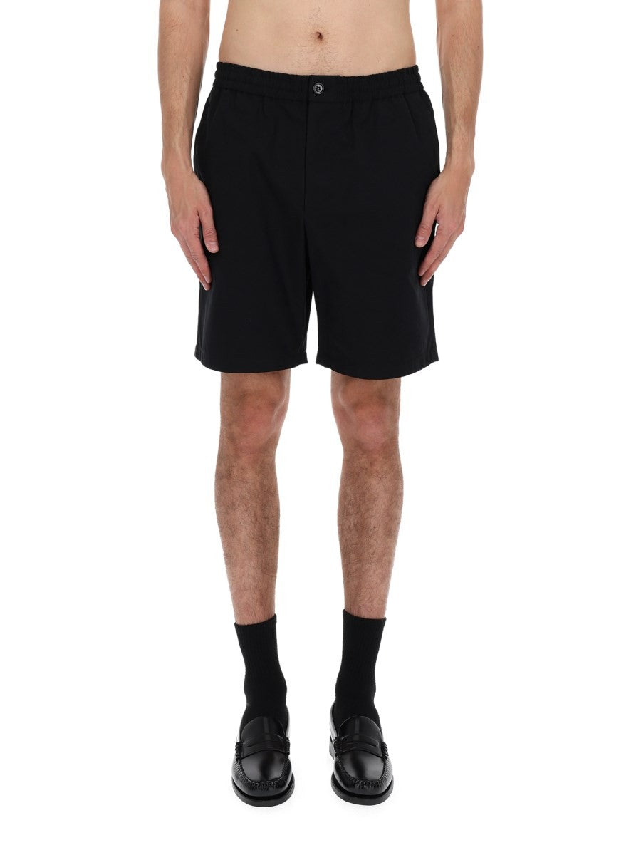 Ami Paris Men's Shorts Elasticizzati Con Black