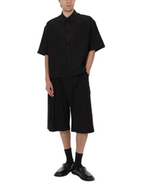 Studio Nicholson Men's Shorts in Cotone Misto Lino Black