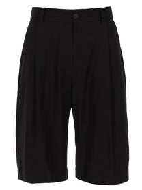 Studio Nicholson Men's Shorts in Cotone Misto Lino Black