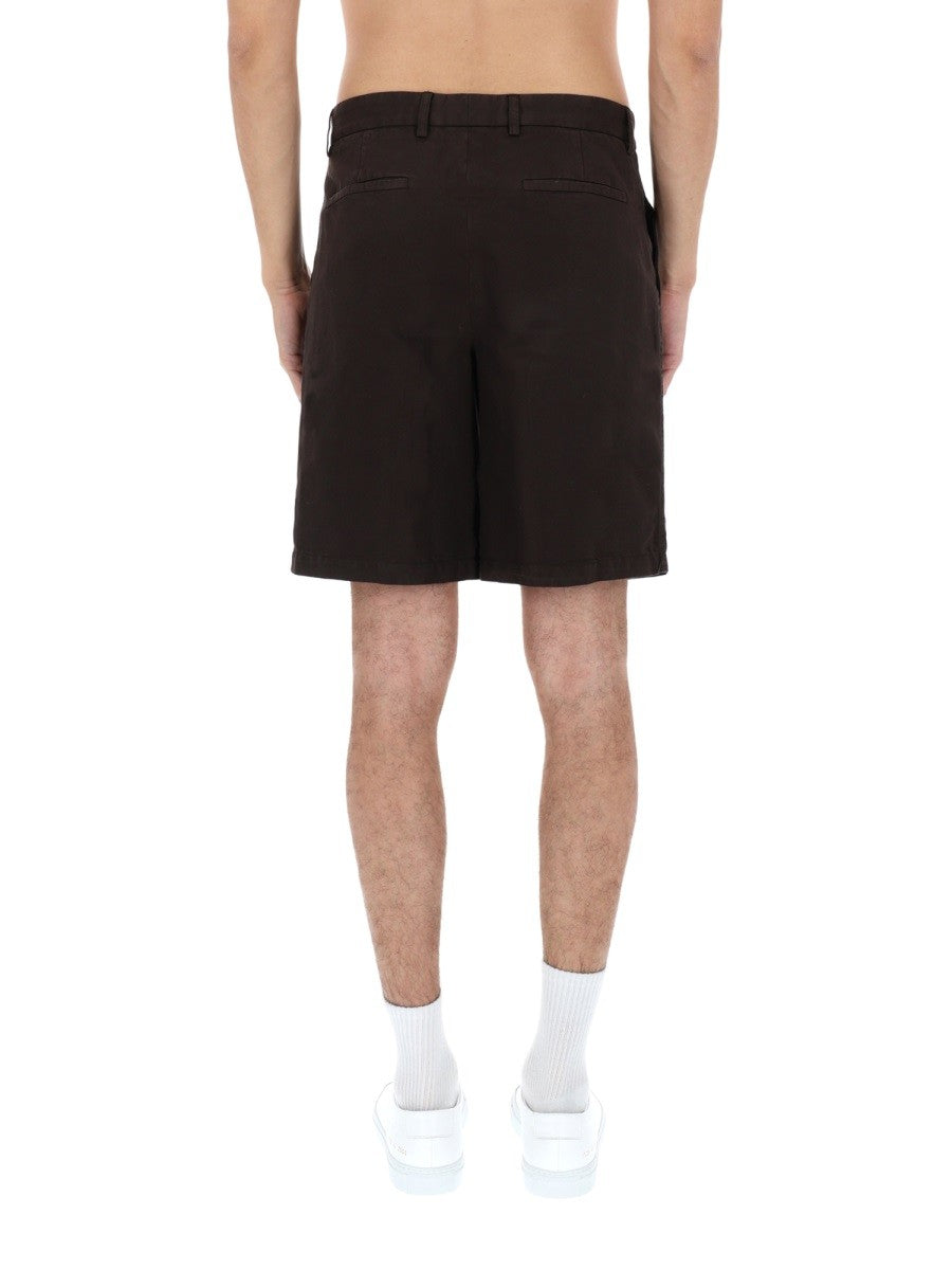 Zegna Men's Shorts in Cotone Brown