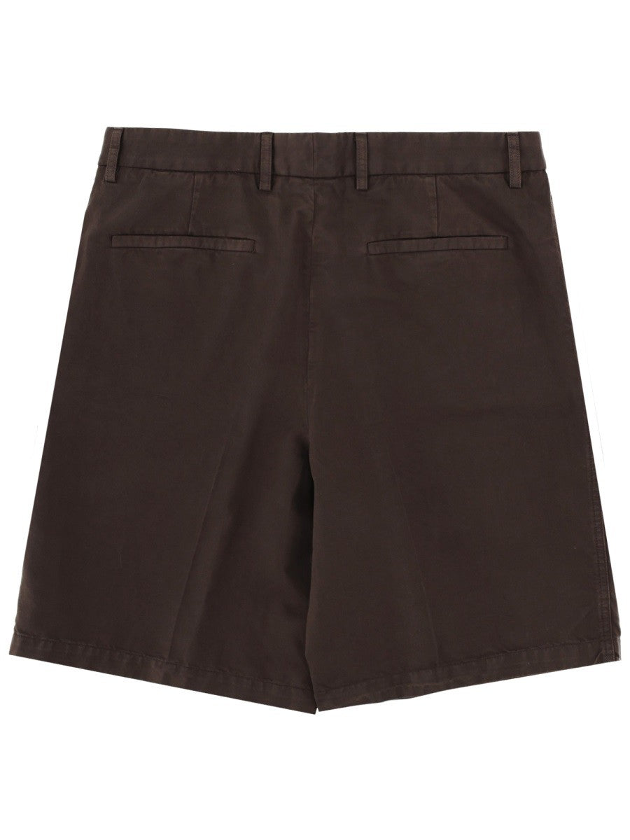 Zegna Men's Shorts in Cotone Brown