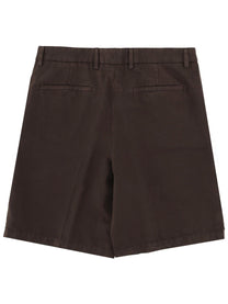 Zegna Men's Shorts in Cotone Brown