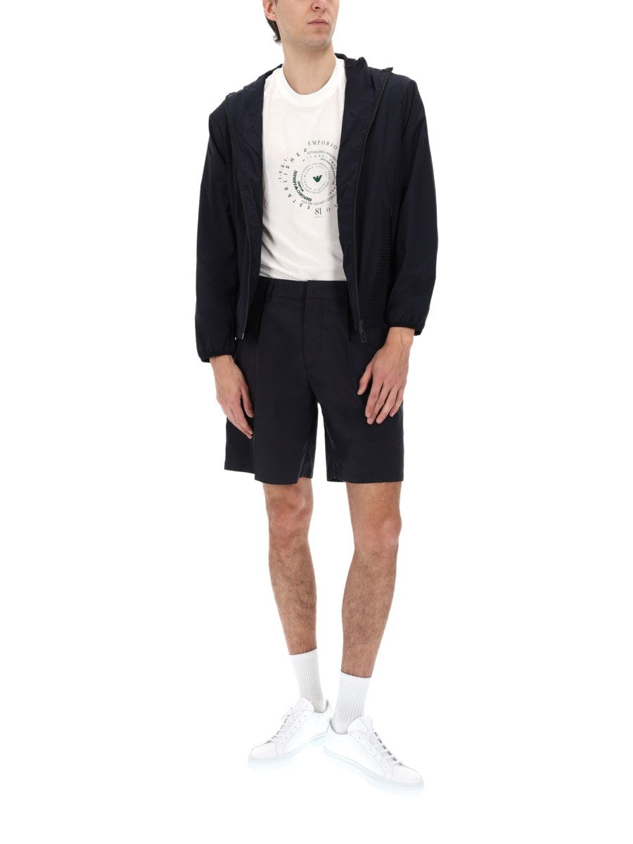Emporio Armani Men's Shorts in Cotone Blue