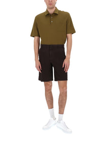 Zegna Men's Shorts in Cotone Brown