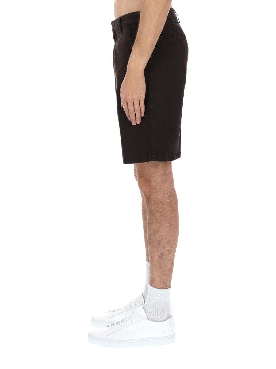 Zegna Men's Shorts in Cotone Brown