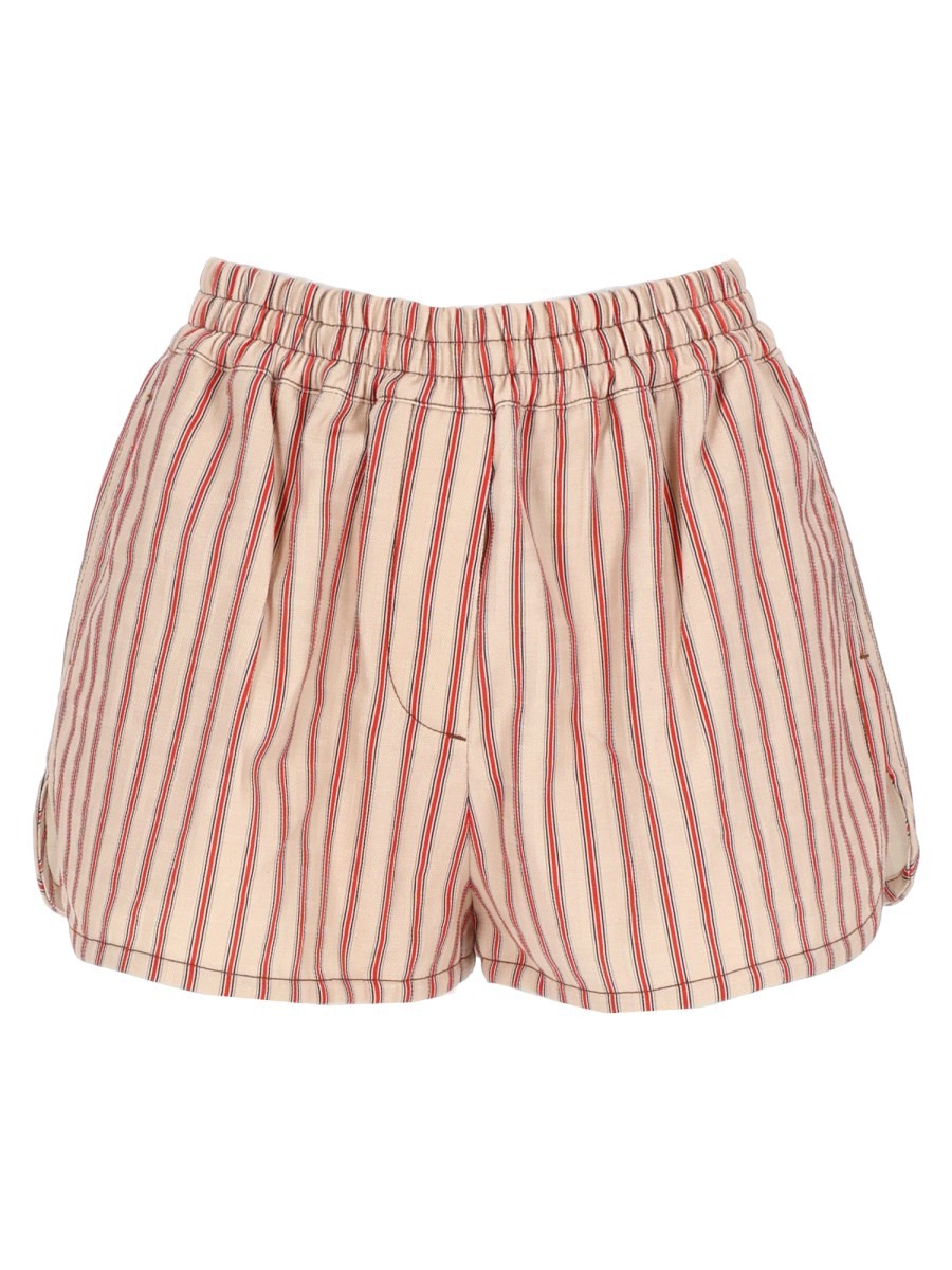 Fendi Women's Shorts in Denim FF Righe Beige