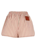 Fendi Women's Shorts in Denim FF Righe Beige, view 3