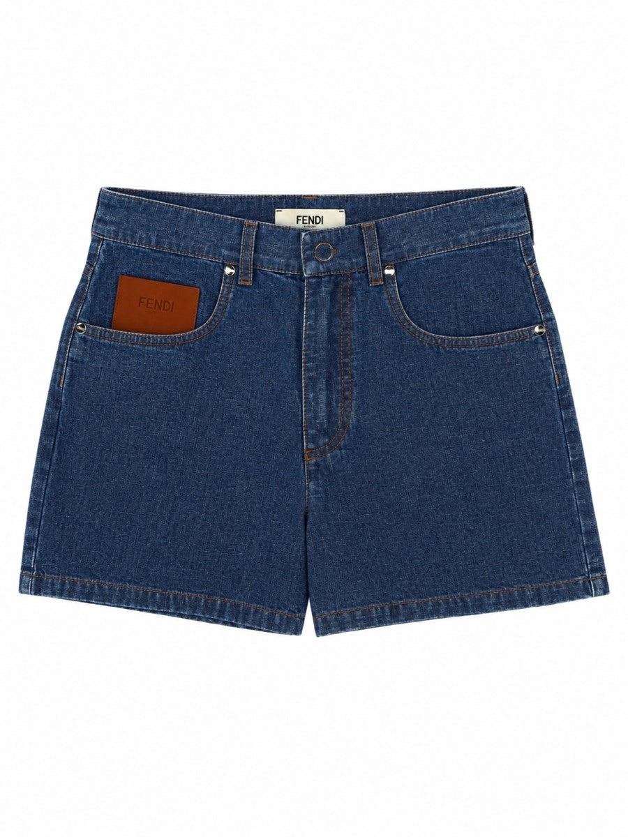 Fendi Women's Shorts in Denim Blue