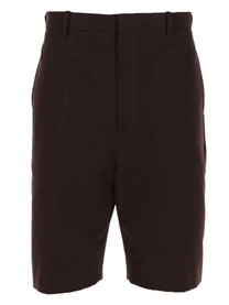 Bottega Veneta Men's Shorts in Gabardine DI Cotone Brown