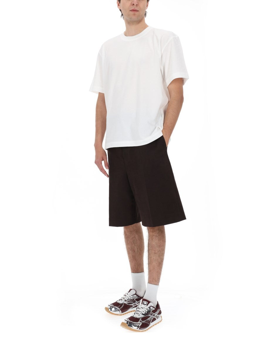 Bottega Veneta Men's Shorts in Gabardine DI Cotone Brown