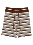 Fendi Women's Knit Cotton Striped Shorts Multicolor