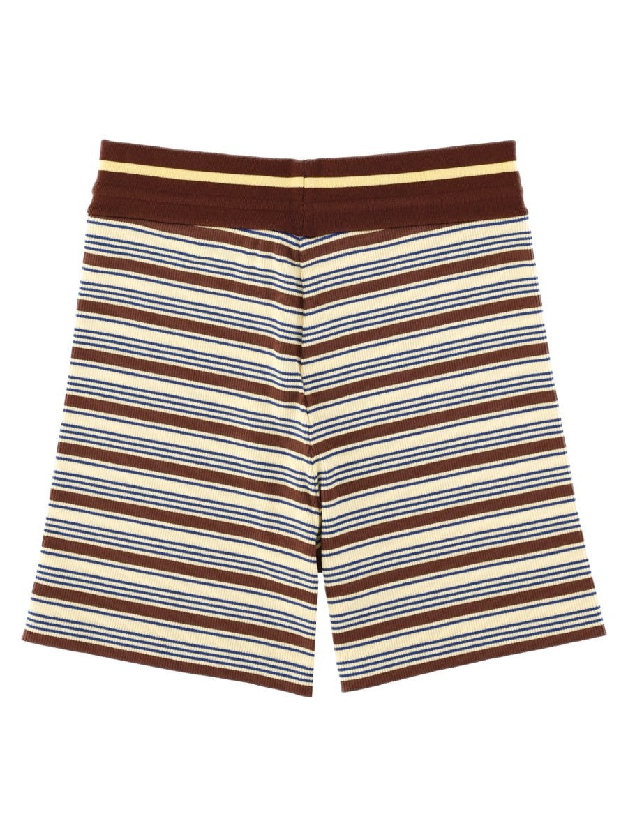 Fendi Women's Knit Cotton Striped Shorts Multicolor, view 2