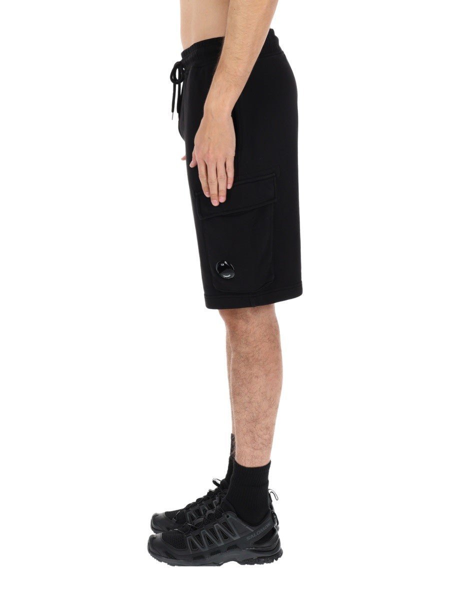 C.P. Company Men's Shorts Sweatbermuda Cargo Black