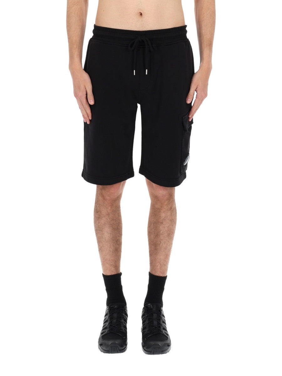C.P. Company Men's Shorts Sweatbermuda Cargo Black