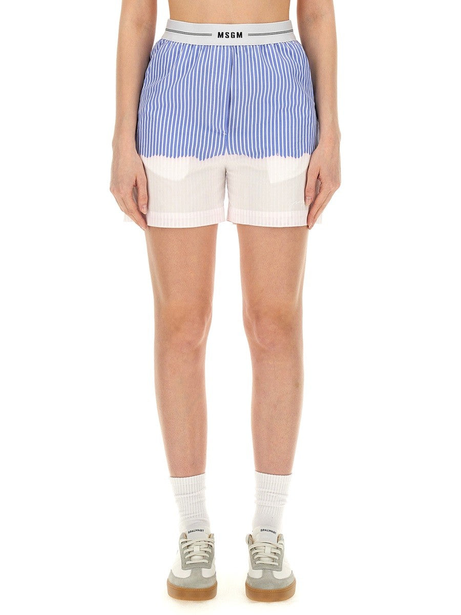 MSGM Women's Shorts Blue MSGM