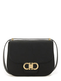 Ferragamo Women's Shoulder Bag Double Hooks Black