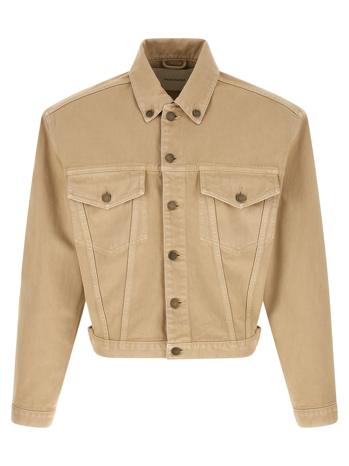 Entire Studios Shrunken Denim Jacket Beige
