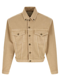 Entire Studios Shrunken Denim Jacket Beige