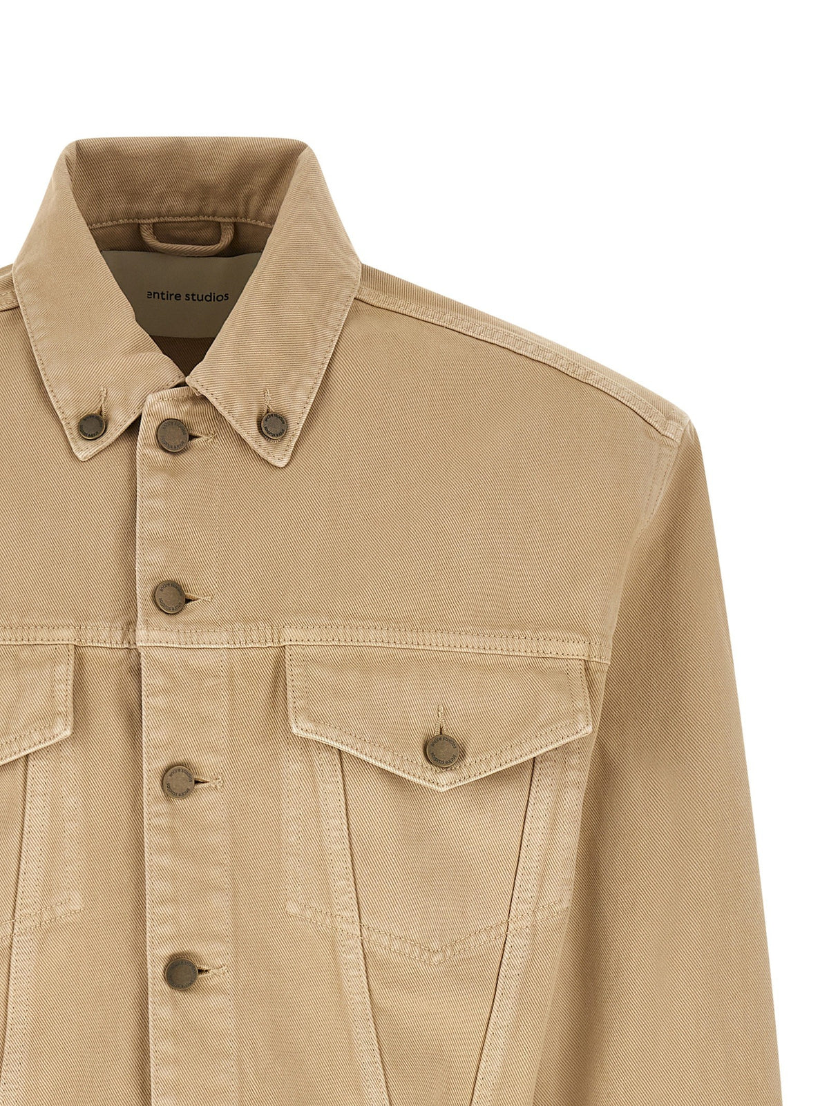 Entire Studios Shrunken Denim Jacket Beige
