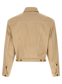 Entire Studios Shrunken Denim Jacket Beige