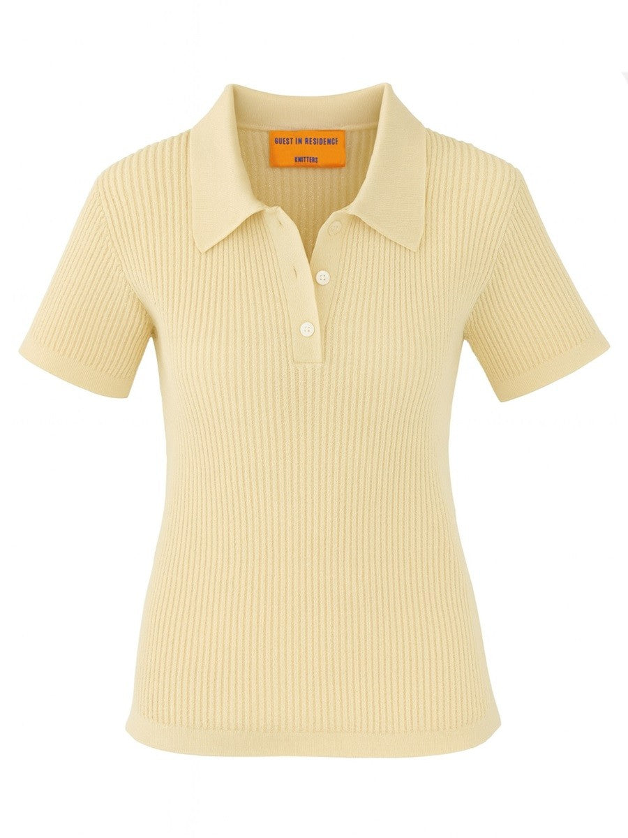 Guest In Residence Women's Shrunken Polo Shirt Beige