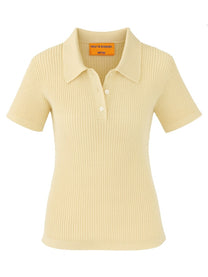 Guest In Residence Women's Shrunken Polo Shirt Beige