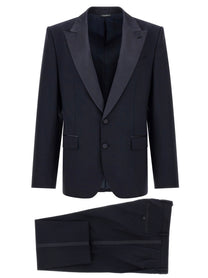 Dolce &amp; Gabbana Sicilia Light Tuxedo Dress Blue