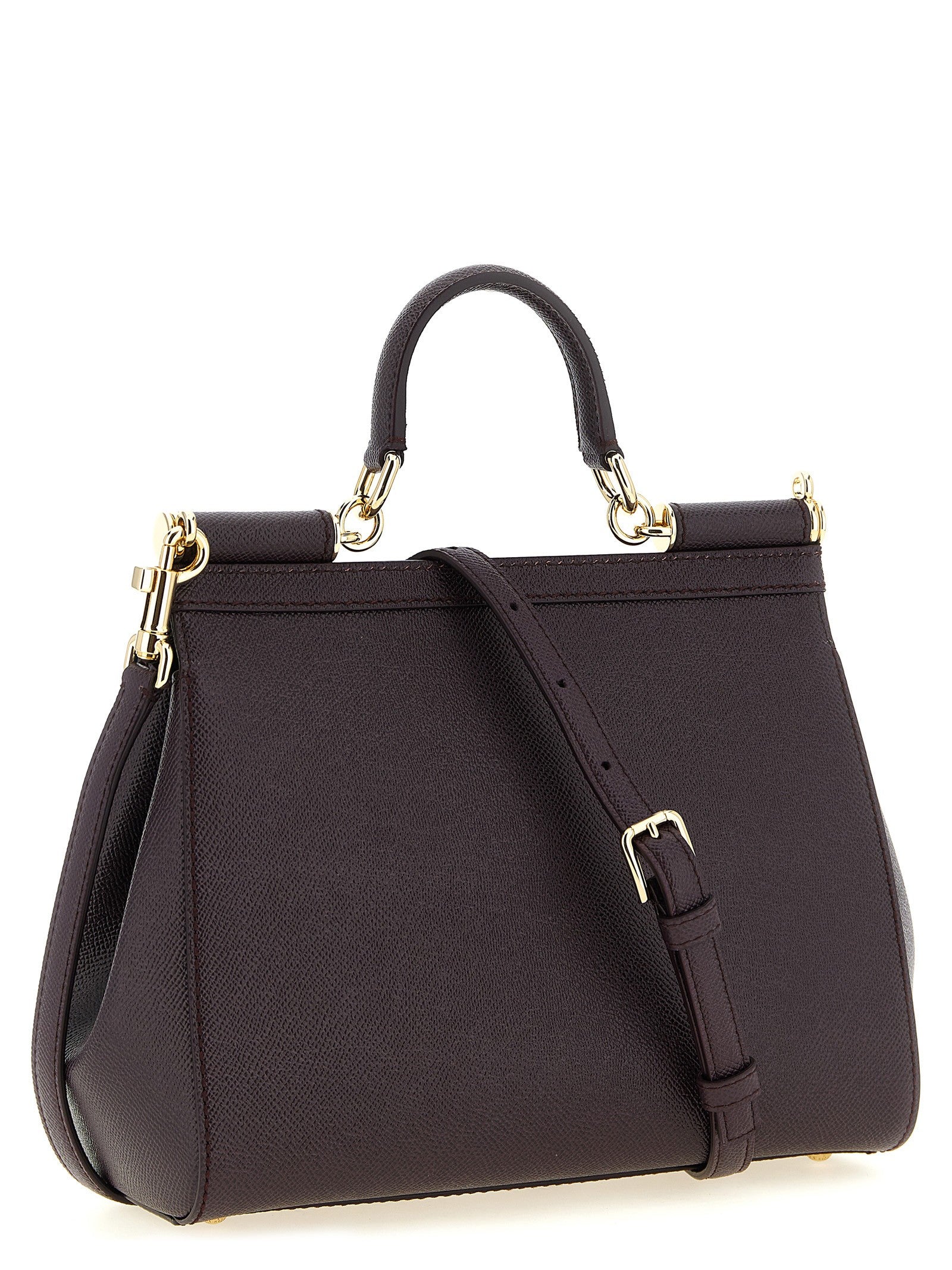 Dolce &amp; Gabbana Sicily Grande Dauphine Leather Handbag Red